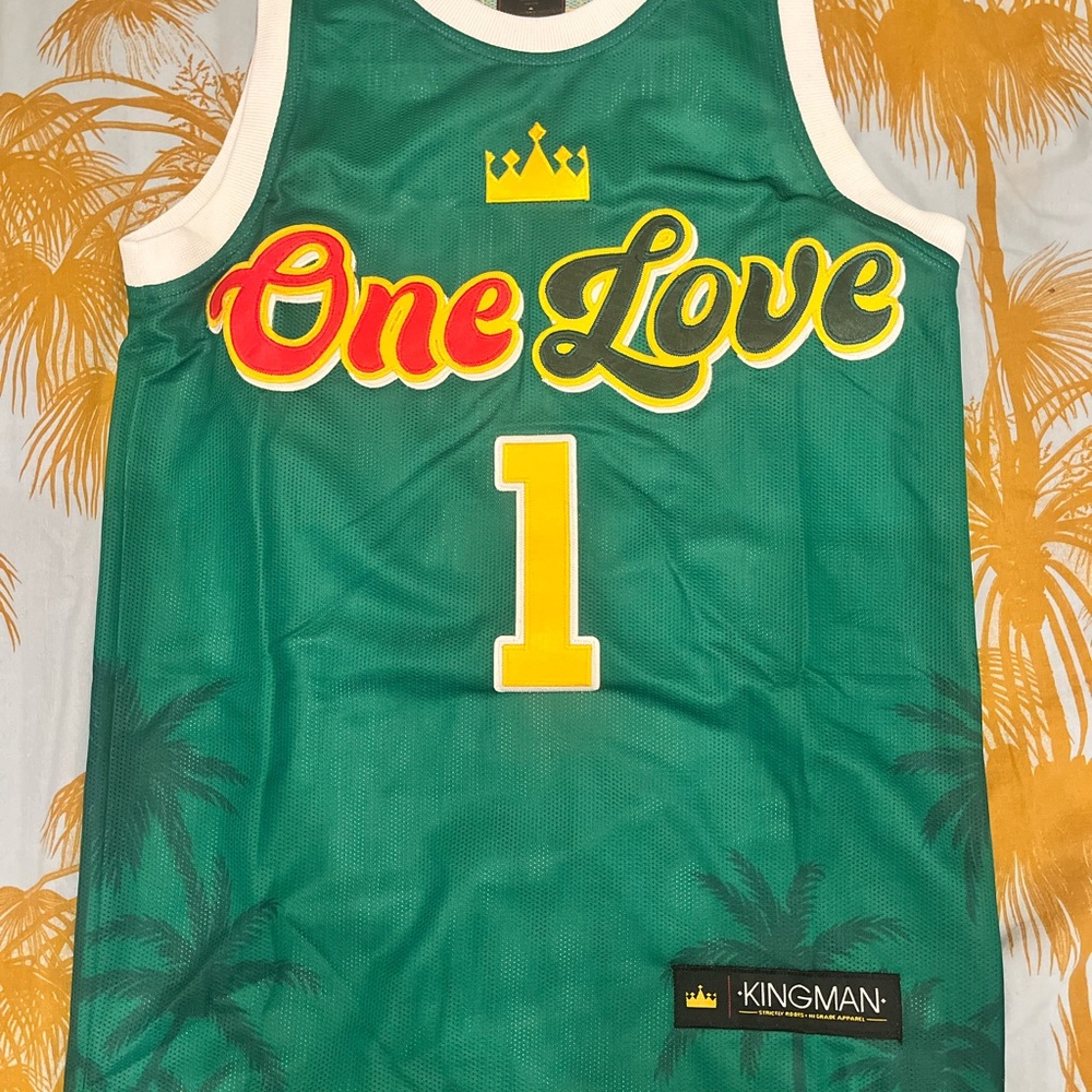 KINGMAN 'ONE LOVE' Green Men's Jersey, size Small
